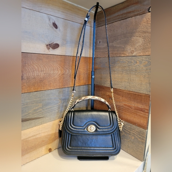 Coach Marlie Leather Sachel/Crossbody With Border Quilting And Snakeskin Handle - Picture 6 of 16